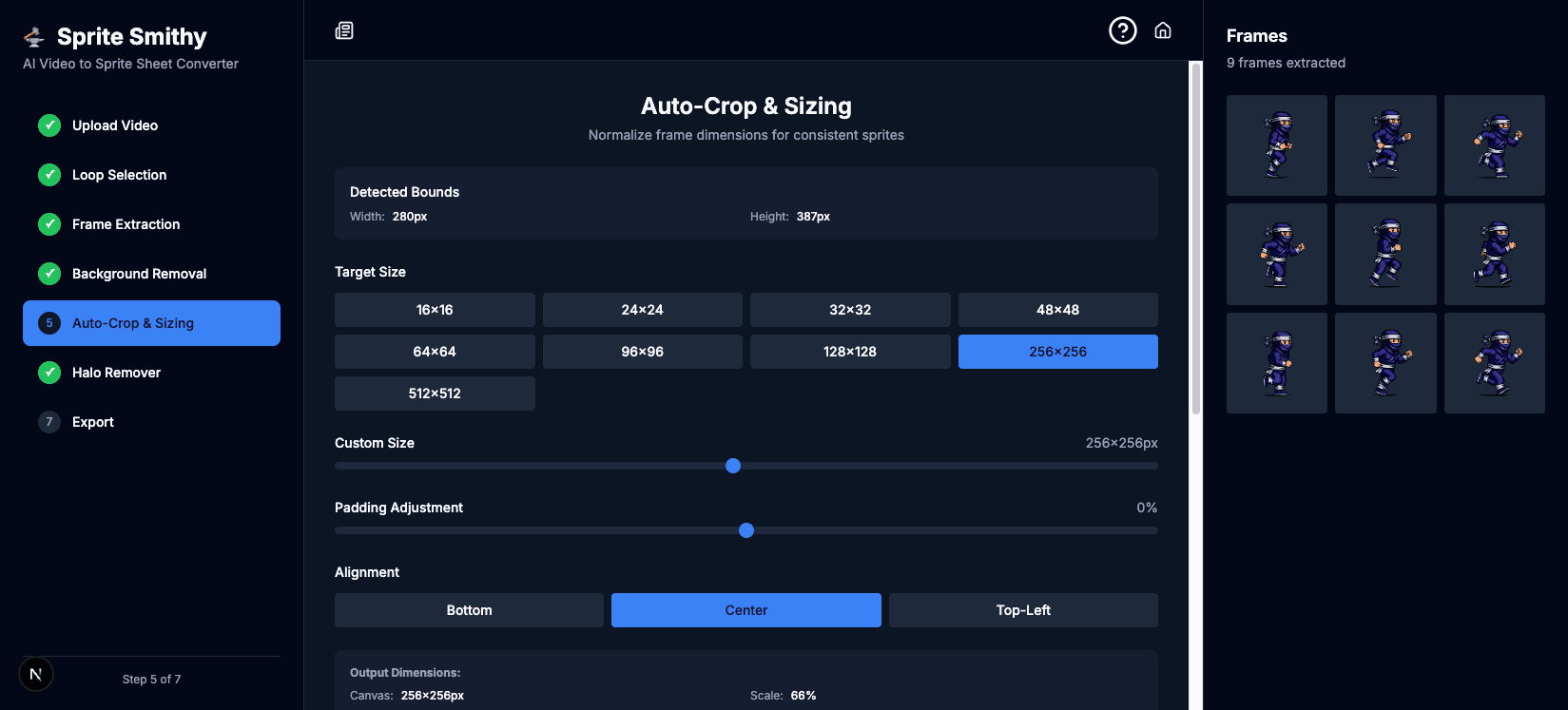 Step 5: Auto-crop & normalize