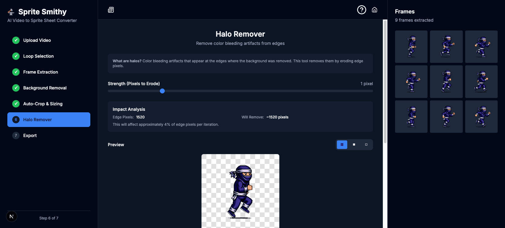 Step 6: Halo remover